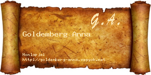 Goldemberg Anna névjegykártya